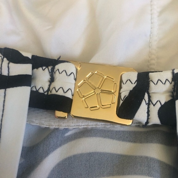 Trina Turk Hankerchief Bikini Halter Top Zebra Print with Bright Stripes Sz. 8 - Picture 7 of 8